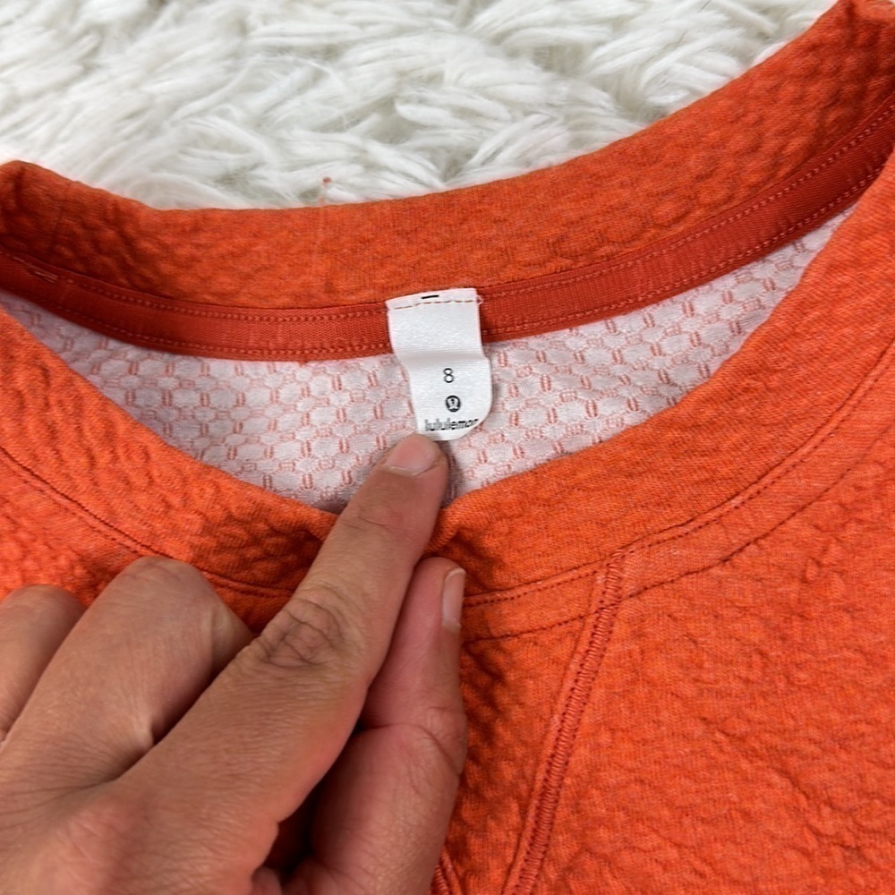 Lululemon All Yours Crew *Bubble Dot Heathered Brick / White - Picture 2 of 6
